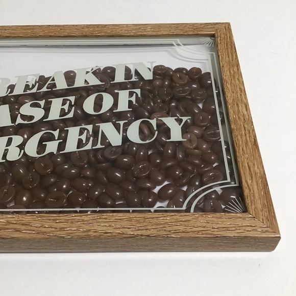 Coffee Beans Picture Wall Art Box Break In Case of Emergency Cafe Coffee Shop 3D - Picture 7 of 15